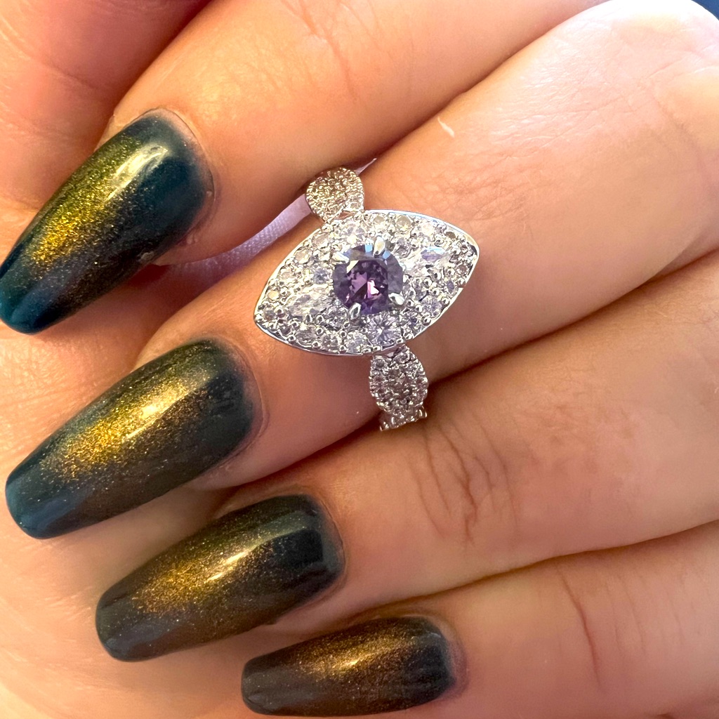 Nwt-Amethyst Cubic Zirconia Ring Size 10